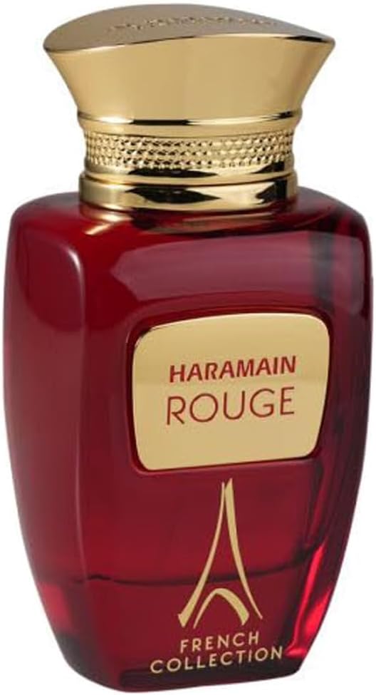 Al Haramain Coleção francesa Rouge unissex - Perfume árabe para mulheres e homens - Fragrância de longa duração com notas de lavanda, jasmim, baunilha - Colônia árabe - Eau De Parfum - Spray EDP de 95