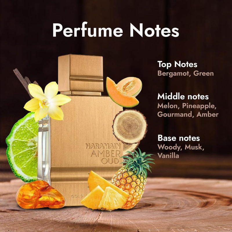 Al Haramain Amber Oud Gold Edition Eau De Parfum Spray 60 ml - Perfume árabe unissex para mulheres e homens, colônia âmbar de longa duração com fragrância refrescante e doce